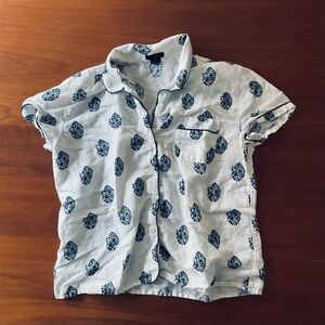 J. Crew Linen/Cotton Blend Pajama Top, EUC